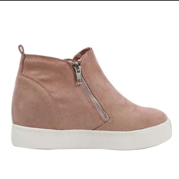 Mauve wedge sneaker with zipper - Picture 3 of 5